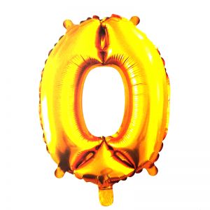 17 Inches Number 0 Golden Foil Balloon