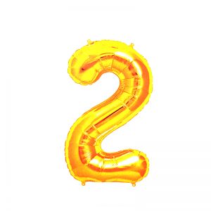 17 Inches Number 2 Golden Foil Balloon