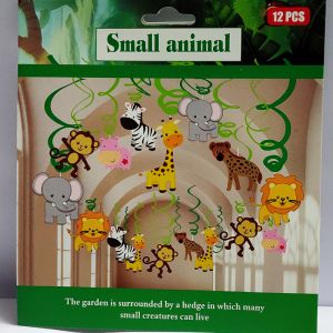 Jungle Theme - Animals Swirls - Set of 12